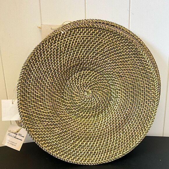 Kitchen Table Dining Room Decor Woven Set of 5 Placemats Gold Black 13" NWT - Picture 1 of 11